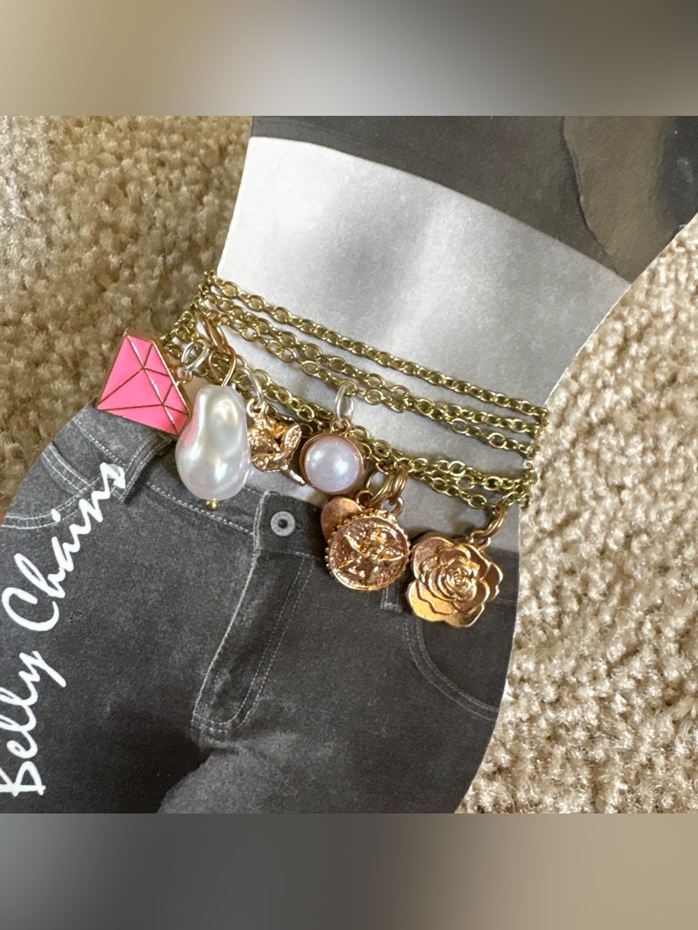 Y2k Juicy Couture Gold Waist Chain